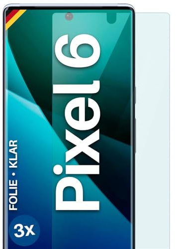moex für Google Pixel 6 Schutzfolie Displayschutz Folie Ultra-klar HD 0,2 mm kompatibel mit jeder Hülle, Anbringen ohne Blasen, Handyfolie Extra Kratzfest, FlexProtect 3 Stück