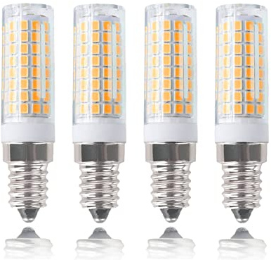 E14 LED Bulb 7W 120V European Light Bulbs Equivalent 75W Incandescent Bulb, Dimmable E14 Base for Cooker Hood Bulbs Turkish lamp Bulb, E14 Socket Light Bulb Warm White 3000K (4 Pack)