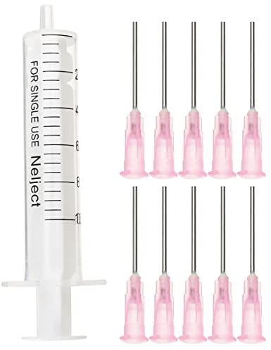 Dispensers Applicator Syringes Set, 10ml Plastic Dispensing Syringes With 10 Pcs 1 Inch 20G Dispensing Needles for DIY Quilling, Acrylic Painting, Oiler Bottle, Craft, Artwork Hobbies