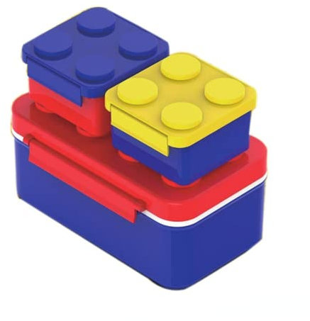 Plschckes LEGO Plastic Lunch Box for Kids Portable Student Lunch Box Microwave Lunch Box Lunch Box