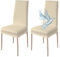 Poligino Fundas Sillas de Comedor Pack 2 Impermeable, Fundas para Sillas Elástica, Suave y Confortable, Beige