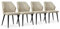 CLIPOP Esszimmerstühle mit Armlehne Kunstleder Küchenstühle Essstühle Gepolsterter Essstühle Sessel Vintage Polsterstuhl für Esszimmer,Wohnzimmer,Schlafzimmer (4er Set, Beige)