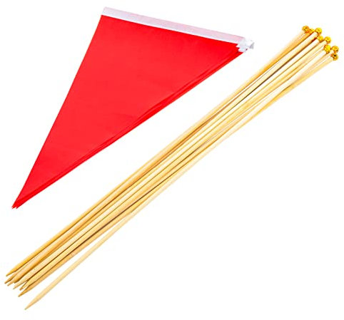 Yardwe 10 Stück Markierungsfahnen Dreieckige Markierungsfahnen Wimpel Steckfahne Kleine Rote Fahnen Hoffahnen Unsichtbare Zaunfahnen Für Karneval Indoor-Outdoor-Events Partydekoration