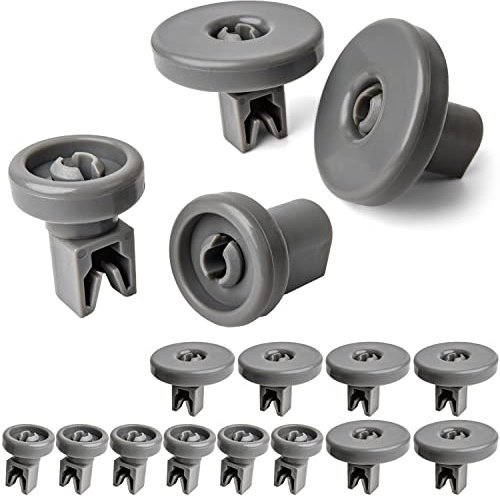 Juego de ruedas para cestas de lavavajillas, 16 piezas, en gris, ruedas Ø 40 x 8 mm y 25 x 8 mm, ruedas para lavavajillas universales para la mayoría de lavavajillas