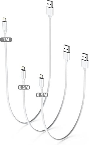 Amoner iPhone Charger Cable [0.5M/0.5M/1M] 3Pack MFi Certified Short Lightning Cable Fast iPhone Charging Lead Compatible with iPhone 14 13 12 11 Pro Max XR XS X 8 7 6s Plus 5s SE 2020