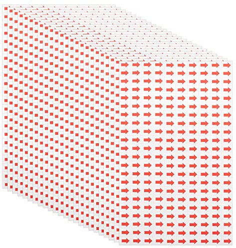 GORGECRAFT 50 Bögen 11000 STÜCKE Roter Pfeil Aufkleber 1/2 zoll Kleine Selbstklebende Rechteckige Etiketten Zum Abziehen Und Aufkleben Abnehmbare Produkte Inspektion Fehleranzeige Richtungsweisend
