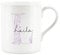 Personalised Bone China Mug - Floral Pink Letter L - Small Coffee Tea Mug Gift