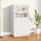 FIRBNUS 60x40x116,5 cm Bücherschranks Aufbewahrungsschrank Beistellschrank Badezimmerschrank Badkommode Lagerschrank Highboard Kommode Weiß Sideboard Wohnzimmer Massivholz Kiefer