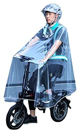 RUVOO Regenmantel Regenjacke Regencape Transparenter Langer Regenmantel-einzelner Regen-Poncho Für Elektrofahrzeug-Batterie-Auto-Poncho Regenponcho Regenanzug