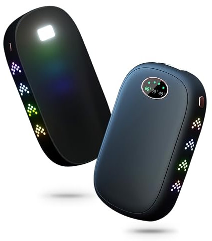 BUICXJKZ Elektrischer Handwärmer – 2er-Pack Wiederverwendbare Handwärmer mit 10000mAh, USB Powerbank & Split-Magnetic Design, 3 Heizmodi, Verdoppelte Wärme, Ideal für Winter, Outdoor, Weihnachten