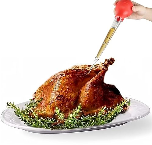 HSHQING Feiertagsservierplatte, Thanksgiving Truthahn-Servierset – große Keramik-Truthahnplatte und Truthahn-Bratenspritze – perfekt für Feiertagsessen