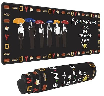 Friends - Tapis de souris avec motif fantaisie - Grand tapis de clavier antidérapant pour bureau complet - Imperméable - XXL - Tapis de souris de jeu - Cadeau pour ordinateur portable et bureau