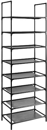 Zapatero estrecho 8 niveles | Estantería multiusos modular para zapatos | 140x30x45cm | Estante metálico ligero y resistente | Ideal para recibidor | armario | dormitorio o espacios reducidos