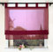 Devola Raffrollo Einfarbig Schlaufenrollo Modern Raffgardine Transparent Küchen Gardinen Voile Gardinen Kurz HxB 140x60cm Rot 1 Stück