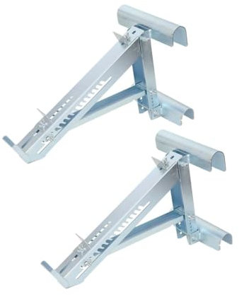 Cozyel Two-Rung Short Body Ladder Jack, 1 Pair Stable Ladder Jacks Scaffold Extension Adjustable for Stages up to 18 Width, Silver
