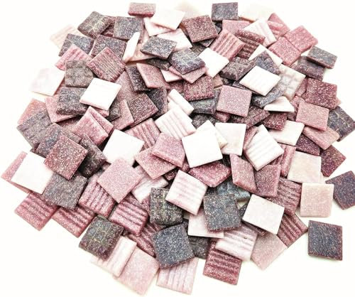 Quarz-Mosaikfliesen, 500 g, 2 cm, mehrfarbige Mosaiksteine, Steine für DIY-Mosaikherstellung, Handwerk, Hobby, Kunst, Heimdekoration (Mix Lila)