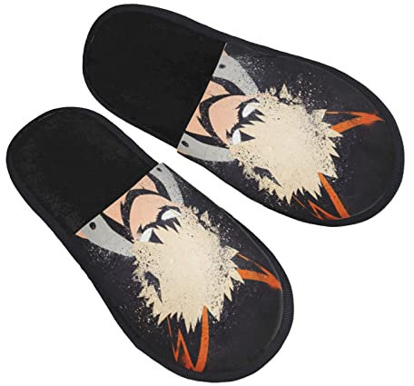 Lzrong MHA Anime Hausschuhe Unisex Plüsch Pantoffeln Rutschfest House Slippers Winter Warme Schlappen MHA Merch Geschenk