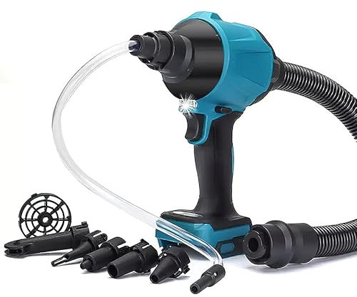 Souffleur sans fil pour batterie Makita 18 V, souffleur à feuilles sans fil avec 7 buses, 2 tuyaux, éclairage LED, sans fil pour souffler des feuilles d'entretien de pelouse, voiture, neige, pont