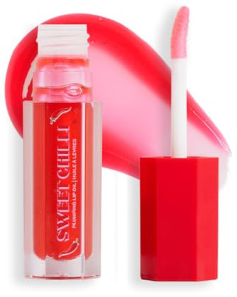 I Heart Revolution, Sweet Chilli Lippenöl, Volumeneffekt, Glänzendes Finish, Enthält Vitamin E, Rot, 4ml