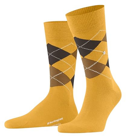 Burlington Herren Socken Edinburgh M SO Wolle gemustert 1 Paar, Gelb (Solar 1314) neu - umweltfreundlich, 46-50