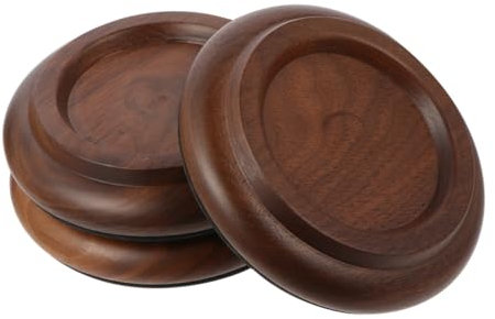 BESTonZON 3 Pièces Coussin De Pied En Bois De Piano Tasses De Roulette De Piano à Piano Au Sol Piano Droit Roulette De Piano En Bois Tapis De Sol Clair Noyer Bois Massif Jambières
