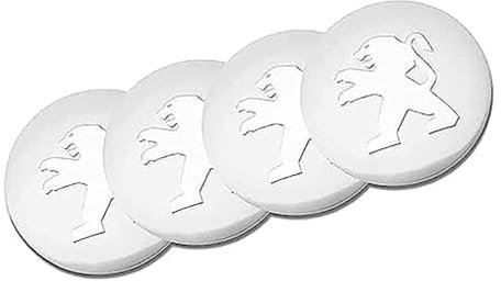 ZBYFBSJ 4 Pièces Cache-Moyeux Centre Enjoliveurs Autocollant pour Peugeot 108 206 207 308 56mm,Capuchons De Garniture De Moyeu Central De Roue Autocollants