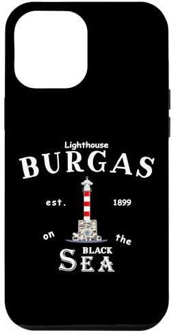 iPhone 12 Pro Max Burgas on the Black Sea, Bulgaria, drawing lighthouse Case
