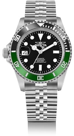 Invicta Pro Diver 43980 Herren Uhr - Wasserdicht - Analog - Automatikuhr - Edelstahl mit schwarzen zifferblat - 42mm