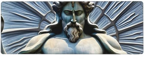 YYHWHJDE Grande tappetino per mouse da gioco in gomma oversize 70 x 30 cm adatto per desktop, laptop, PC Statua di Dio Immagine