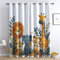 Tiger Löwe Giraffe Vorhang, Wohnzimmer Schlafzimmer Blickdichte vorhänge, Dschungel Tier Gardinen, mit Ösen Verdunkelungsvorhang, Vorhänge 2er Set, 137x117 cm 7YsU-155