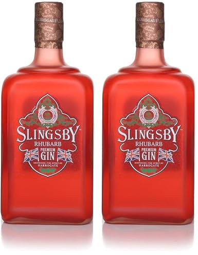 Slingsby Rhubarb Flavoured Gin - 70cl bottle - 40% Vol - Award-Winning Pink Gin using Locally Sourced Botanicals and Infused with Yorkshire Rhubarb (Pack of 2)