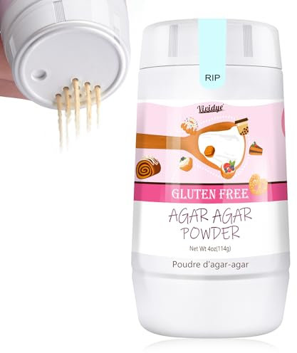 Agar Agar Powder, Vegan Gelatin Substitute, 100% Pure Agar Agar Thickener and Gelling Agent for Cooking, Jams, Jellies, Desserts, and Vegan Cheese, Candies, Rich in Dietary Fiber, 4oz