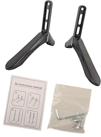 AsrMyjcx 2X Base de Meuble TV de Table Supports de Montage TV Angle réglable PP Base de Table de télévision Pieds Base pour Chambre à Coucher Usage Commercial