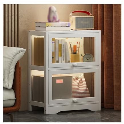 Vitrine avec Support de Rangement à Niveaux，Vitrine for Collection,Grande Vitrine for Collection,Vitrine en verre debout，vitrine transparente sur pied for salon,chambre(W60cm/24in,H73cm/29in)