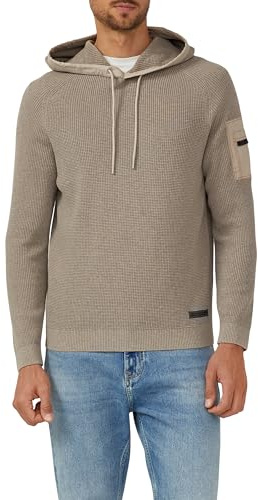 s.Oliver Herren Strickpullover – Regular Fit, Kapuze, Ärmeltasche
