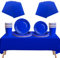 Service de table jetable 69 pièces bleu roi – 20 serviettes, 16 tasses, 16 assiettes de 17,8 cm et 22,9 cm, 1 nappe bleue | Vaisselle biodégradable pour anniversaires, mariages, fêtes de Noël