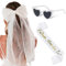Leikedun Enterrement de Vie de Jeune Fille Accessoire Femme, Voile de Mariée Blanc Perle Cheveux Arc, Echarpe Future Mariée, Lunette Coeur avec Perles, pour Mariage Fiançailles Fête