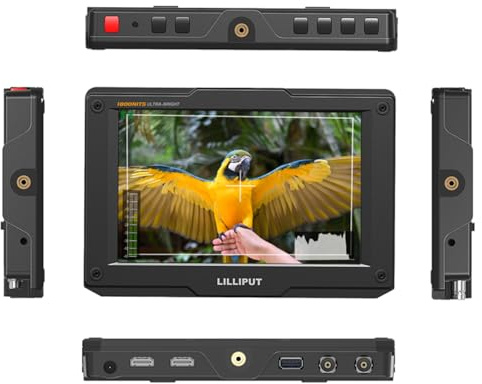 Lilliput H7 Monitor fotocamera da 7 pollici ad alta luminosità (1800 nit, ingresso HDMI 4K & loop-out, Full HD 1920×1200, HDR 3D‑LUT) - ultra right On-Camera Field Monitor per DSLR, DSLM, Videocamera