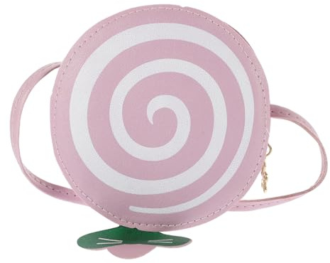 VERDANVERSE Runde Pu Schultertasche für Damen in Violett Kreative Lollipop Form Platz für Handy Karten und Schlüssel für Shopping und Party Donut Tasche