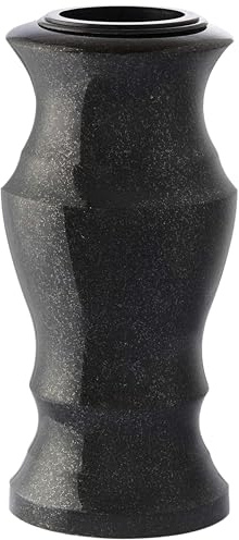 Black Granite Flower Vase Grave Cemetery - Stunning Monument Graveside Decor - Tall And Heavy – Versatile Use for Graveside, Home & Garden – Black