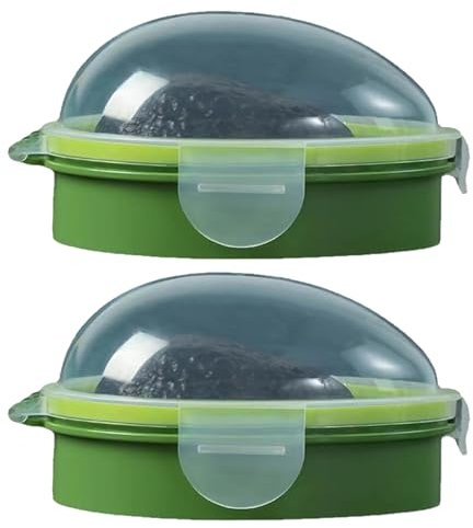 CGTQROVR 2pcs Aguacate Saver para refrigerador, Recipiente de Aguacate Reutilizable, contenedores de Almacenamiento de Alimentos de Silicona sellables y visibles para la Cocina