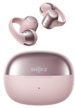 SHOKZ OpenDots ONE cuffie open-ear, Audio Dolby Premium - Rosa | auricolari a clip da 6,5 g, Bluetooth 5.4, wireless con microfono, 40h autonomia, ricarica rapida, IP54, panno pulizia