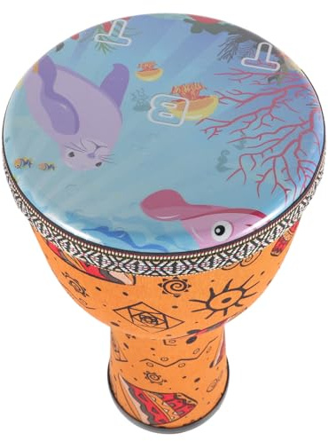 Kinder Djembe Trommel 8 Zoll aus Pvc für Anfänger und Erwachsene | Leicht zu Spielen, für Bühnenauftritte und Musikunterricht, Handliche Handtrommel
