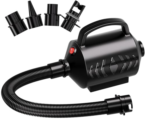 High Power Electric Air Pump, 400W Fast Inflator/Deflator Pump for Pool Toys, Air Mattress, Inflatable Toys, Floats & Gym Mats, 220-240V with 4 Nozzles