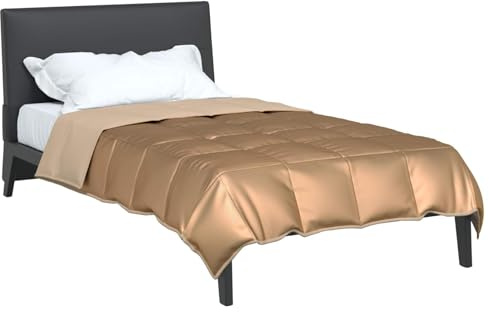 vidaXL Sommerdecke Gold 135 x 220 cm Satin und Mikrofaser