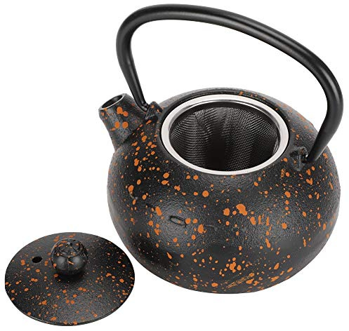 Yctze Japanese Cast Iron Teapot Kettle with Yellow Spots - 0.3L Gift Decoration for Tea Enthusiasts