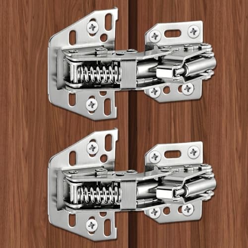 2 Soft Close Cerniera per Ante con Viti,Cerniere per Mobili Senza Foratura | 87mm cerniere Softclose a 90° per Porte Dell'armadio, cernieres a Scomparsa Incasso 3D, per Mobile Cucina, Anta Armadio