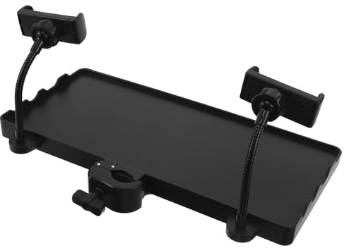 Microphone Stand Tray Clamp on Music Sheet Shelf Attachment Black | Plastic Metal Build, Easy Maintenance, Enhanced Stability, Home Setups and Concert Use