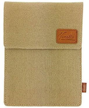 Venetto Tasche für eBook-Reader Hülle aus Filz Sleeve Schutzhülle für Kindle Kobo Tolino Sony Trekstor Cappuccino