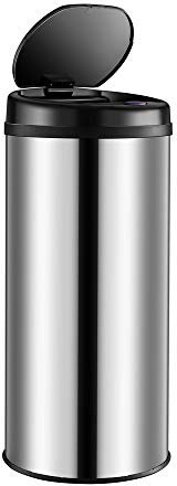 Monzana® Mülleimer Küche mit Deckel Sensor 30L Edelstahl USB Ladekabel Berührungslos Hygienisch Papierkorb Automatik Abfalleimer Wasserdicht Büro Silber Recycling